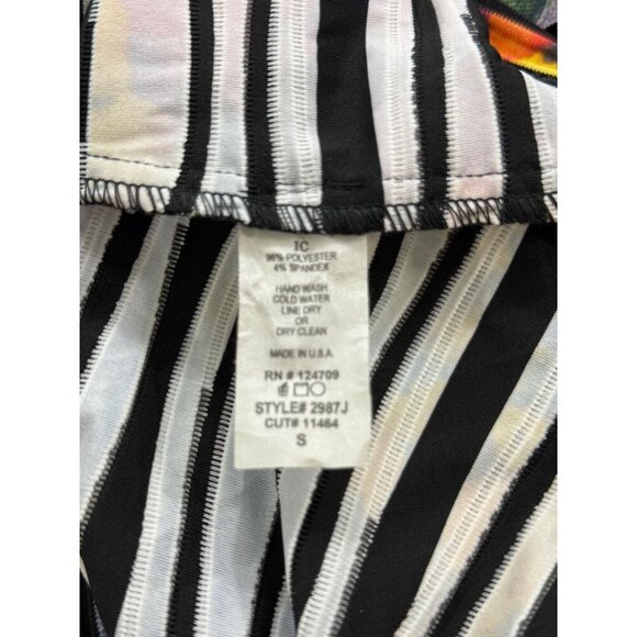 IC by Connie K Striped Asymmetrical One-Button Jacket Floral Multicolor Size S - Picture 7 of 8